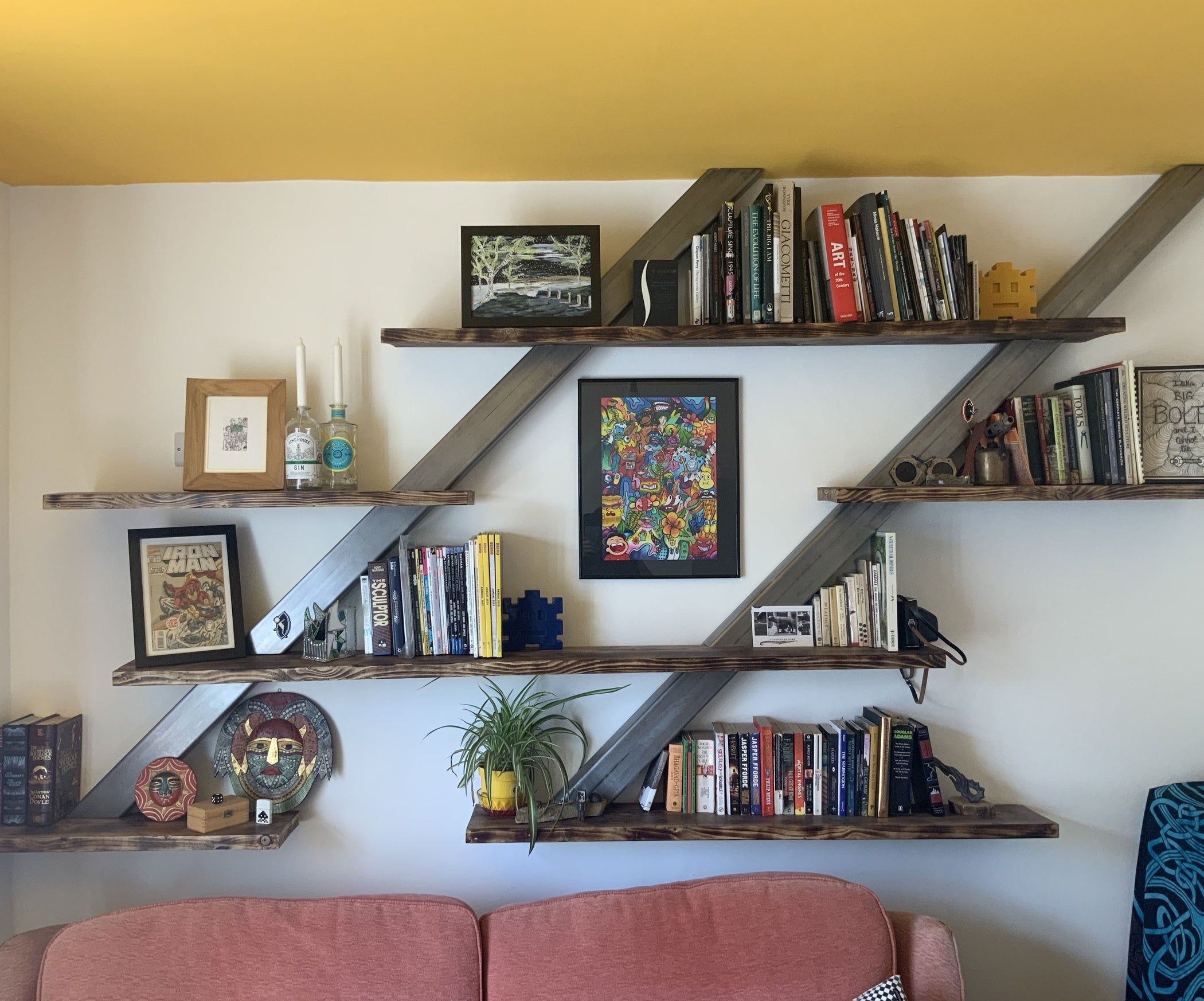 Floating Shelves Using Box Section and Scaffold Planks 6 Steps (with