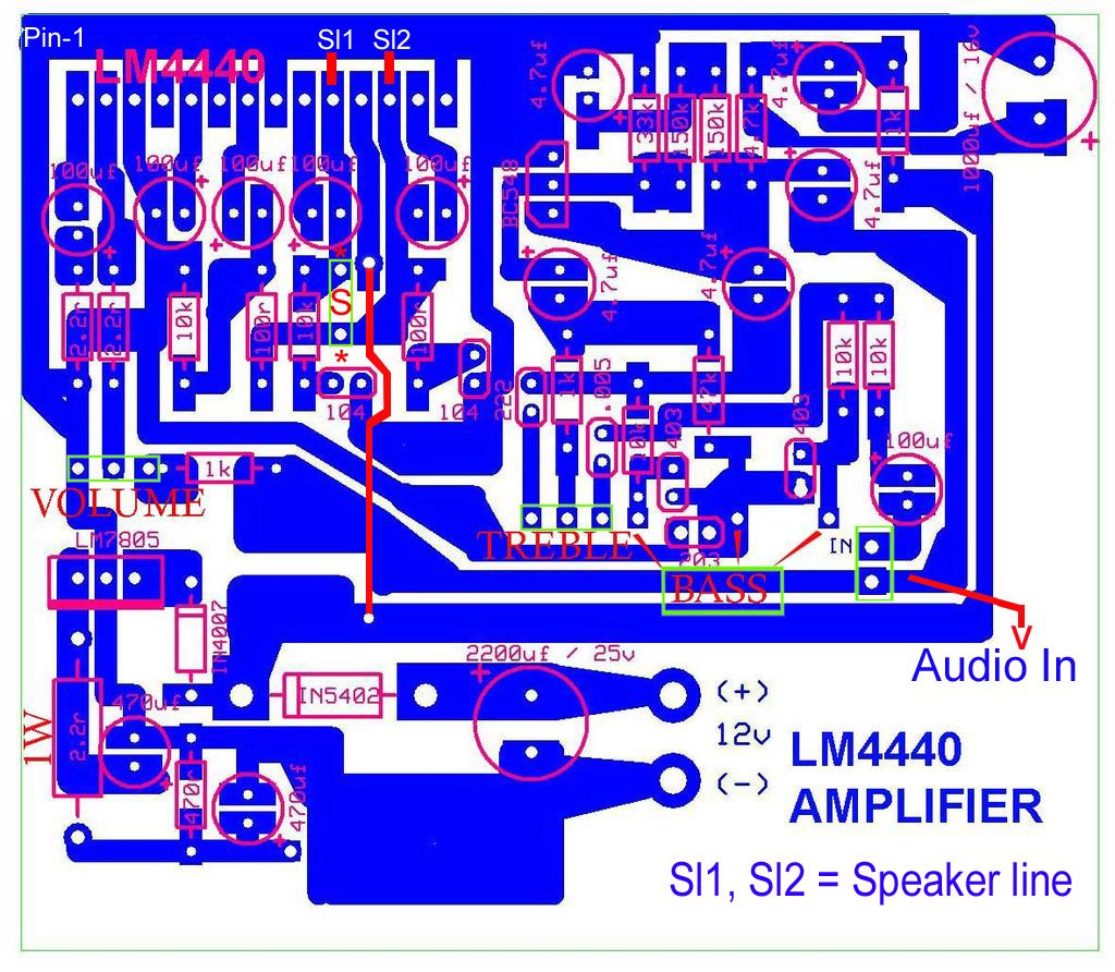 4440 ic amplifier pcb layout