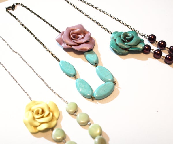 How to Make a Vintage Inspired Clay Rose Necklace