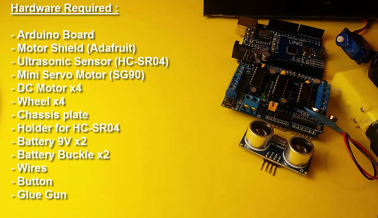 obstacle avoiding robot using motor shield