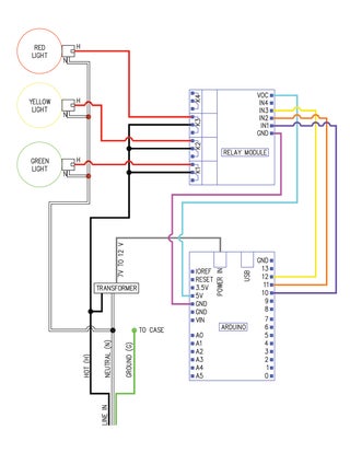 Traffic Signal Stop Light Wiring With Arduino Controller 7 Steps With Pictures Instructables
