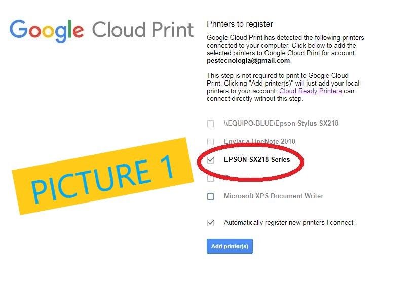 google cloud print adapter