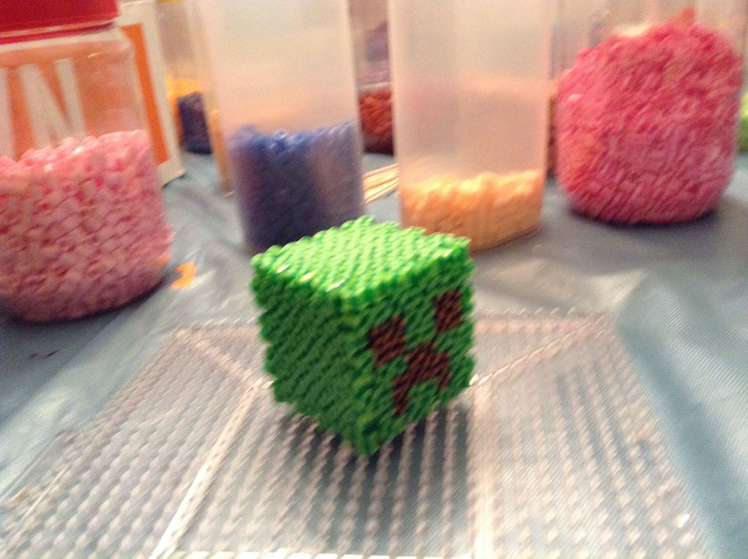 3d perler minecraft creeper head DIY Project DIY Project Image