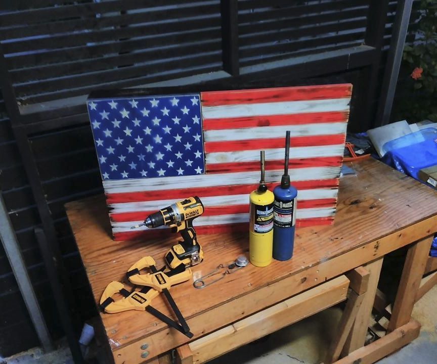 american flag concealed gun compartment that hangs on wall DIY Project DIY Project Image