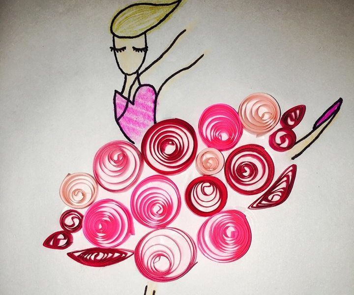 3d quilled doll card DIY Project DIY Project Image