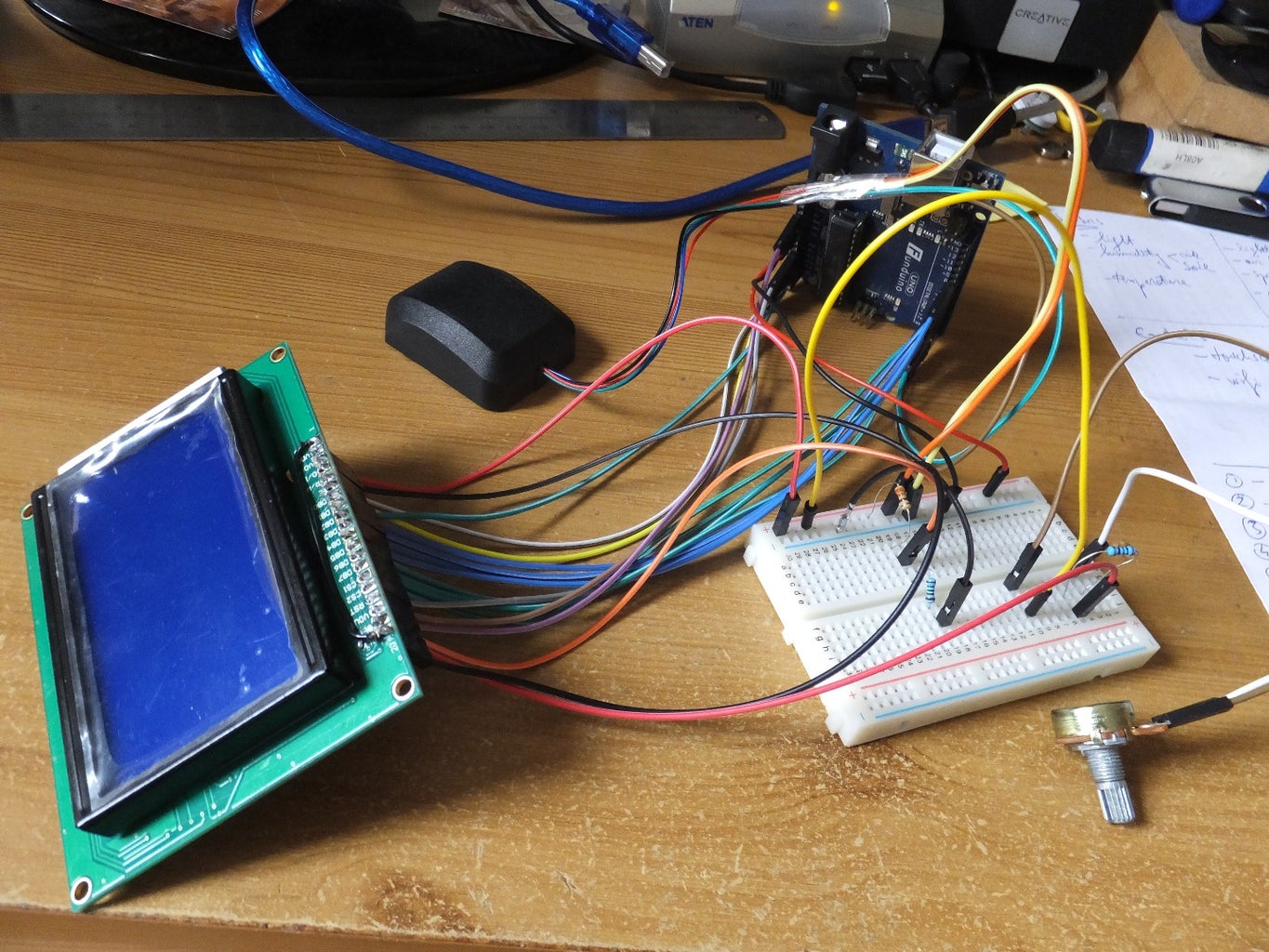 Arduino GPS Speedometer With a Ks0108 - 128x64 GLCD (display) : 10 ...