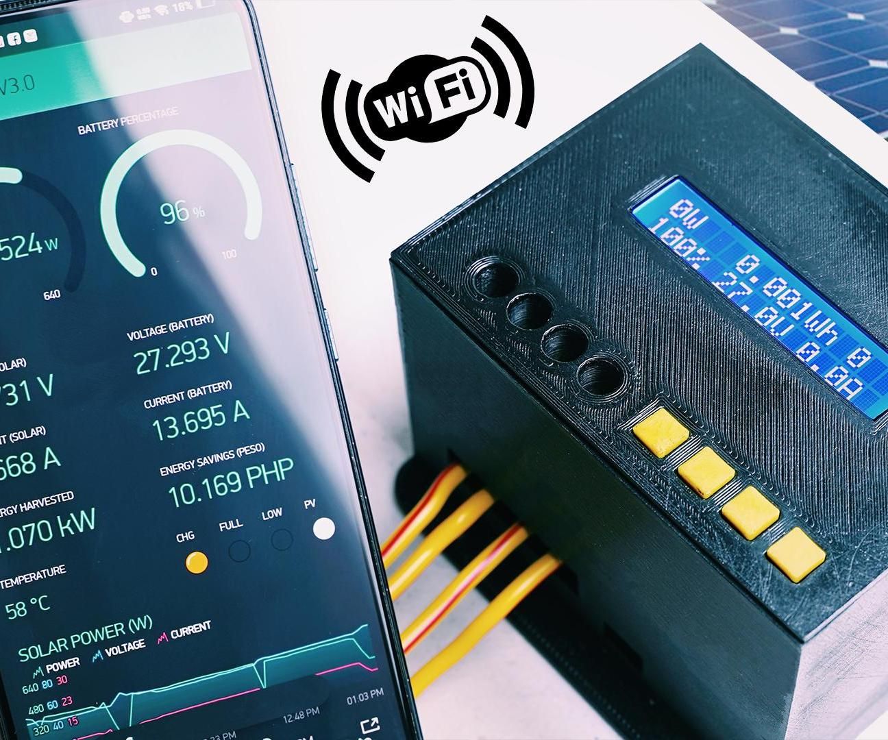 1kW Arduino MPPT Solar Charge Controller (ESP32 + WiFi)