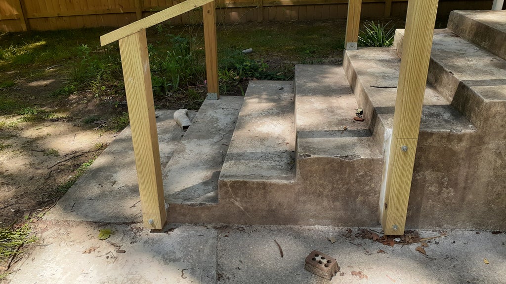 Simple Exterior Handrail For Less Than 100 6 Steps With Pictures Instructables Simple Exterior Handrail For Less Than, How To Make A Wooden Handrail For Outdoor Steps