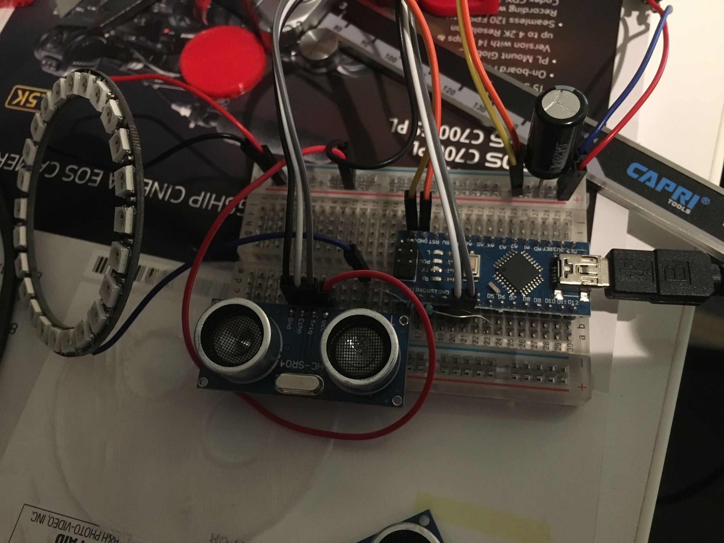 Parking Buddy Arduino Neopixel IOT Parking Assist 4 Steps (with