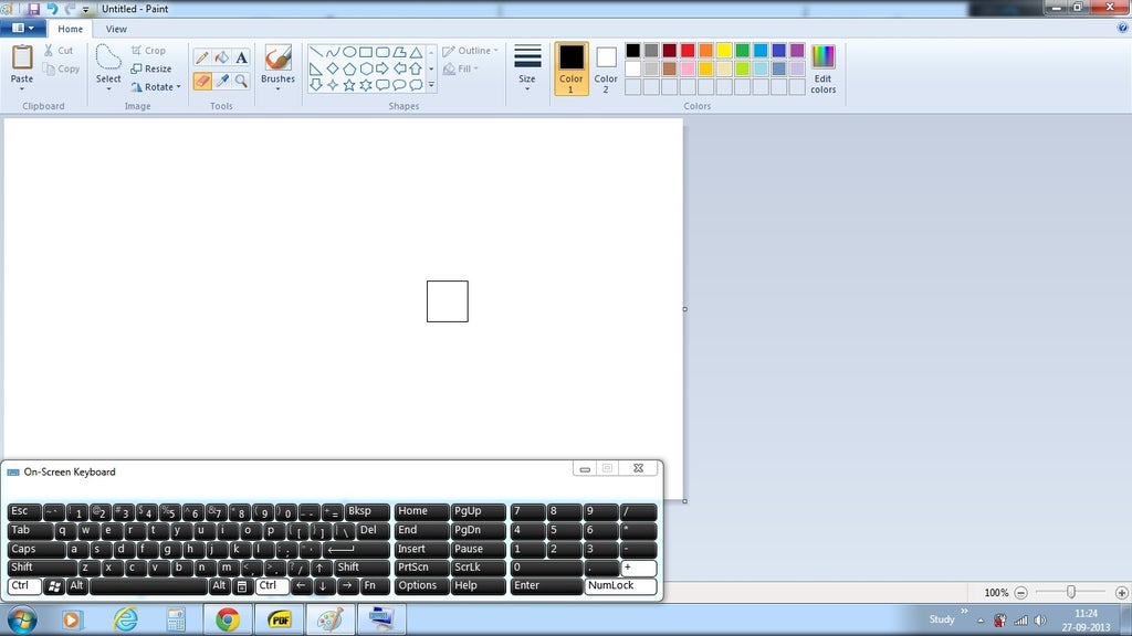 How do I make the eraser larger on WINDOWS 7 MS paint? Instructables