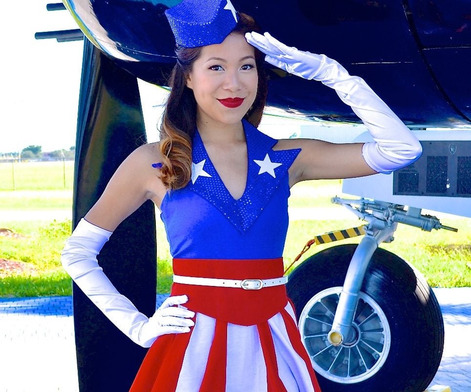 Diy Captain America Uso Girl Costume No Sew Instructables - Captain America Woman Costume Diy Diy Captain America Uso Girl Costume No Sew Instructables - Captain America Woman Costume Diy