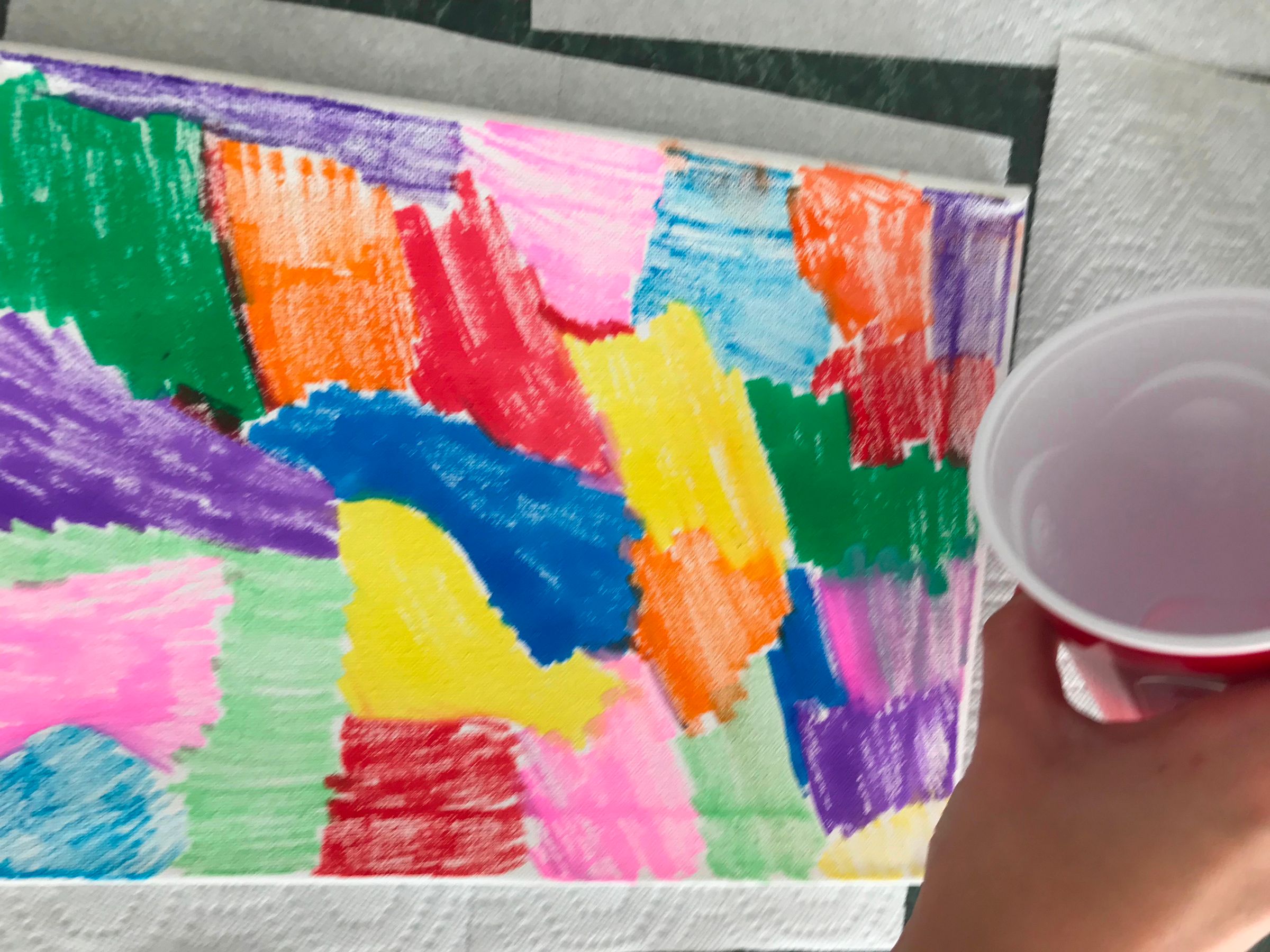 How to Make Marker and Rubbing Alcohol Art on a Canvas 5 Steps