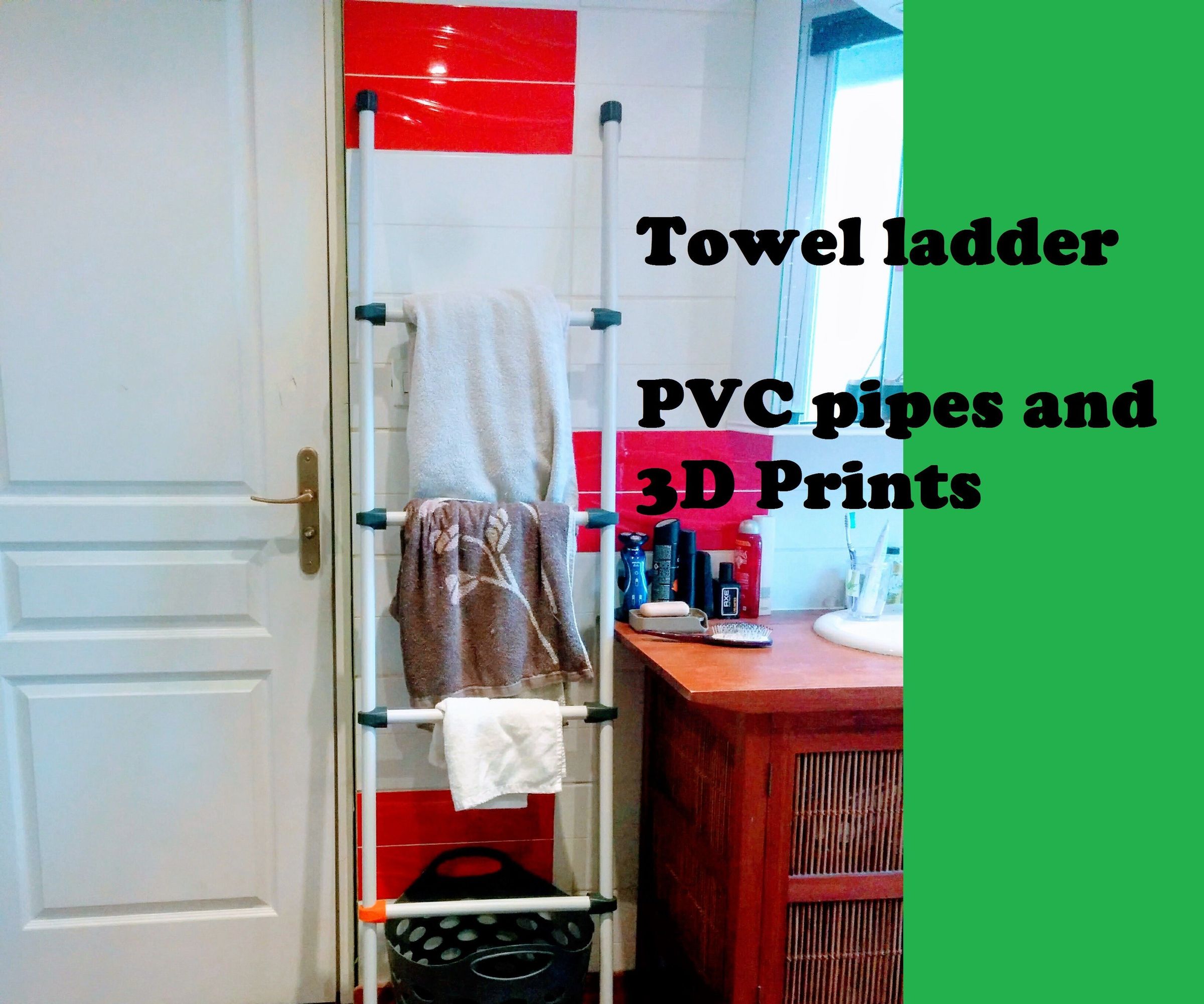 pvc pipe and 3d-printed towel ladder DIY Project - Step-by-Step DIY ...