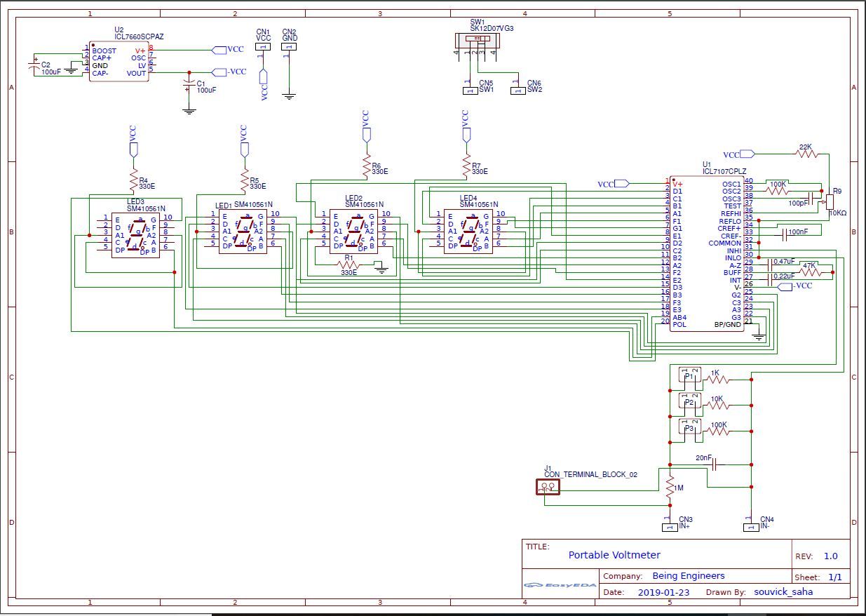 Rechargeable Digital Voltmeter Using ICL7107 ADC : 7 Steps (with