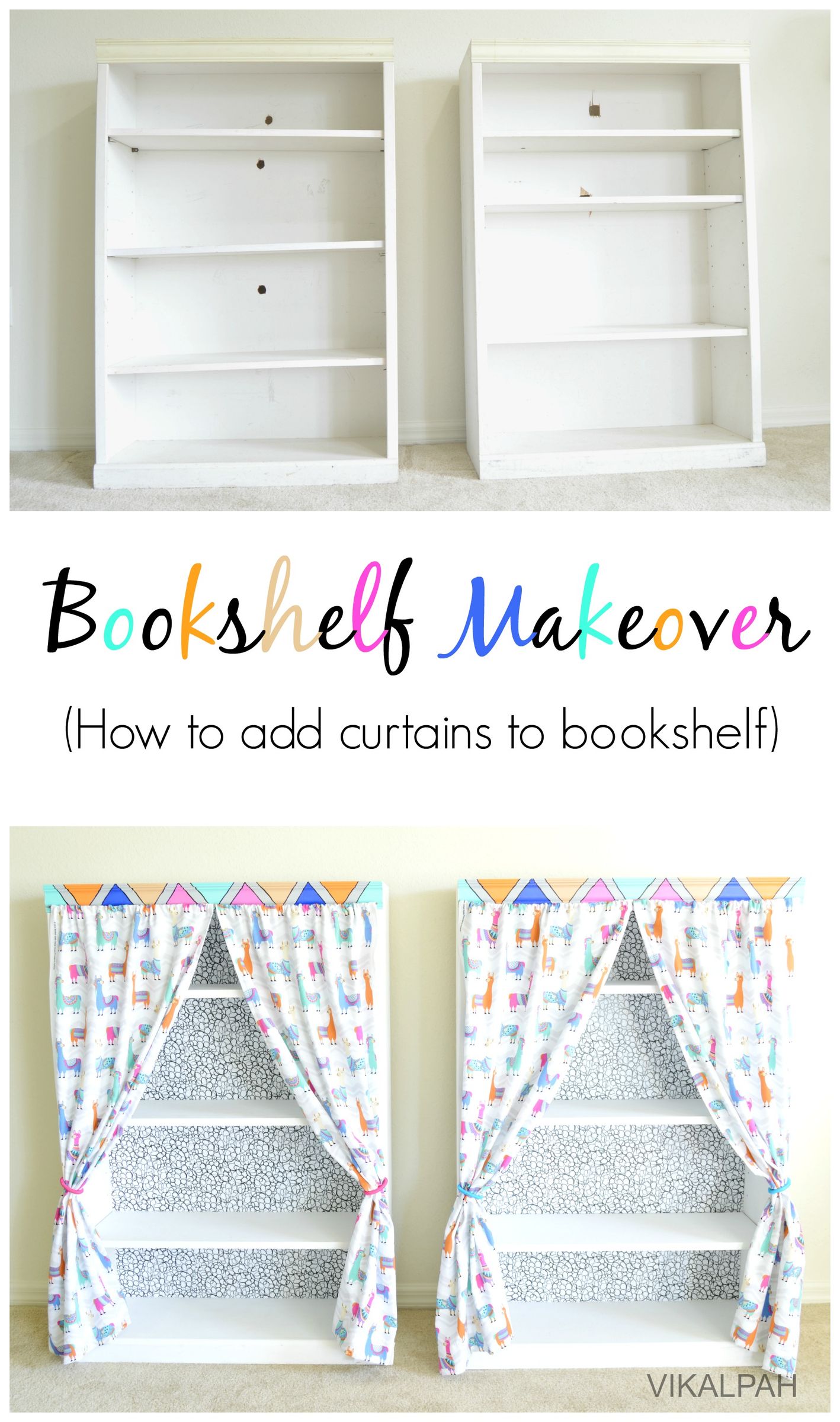 How to Add Curtains to Bookshelf Bookshelf Makeover 9 Steps (with