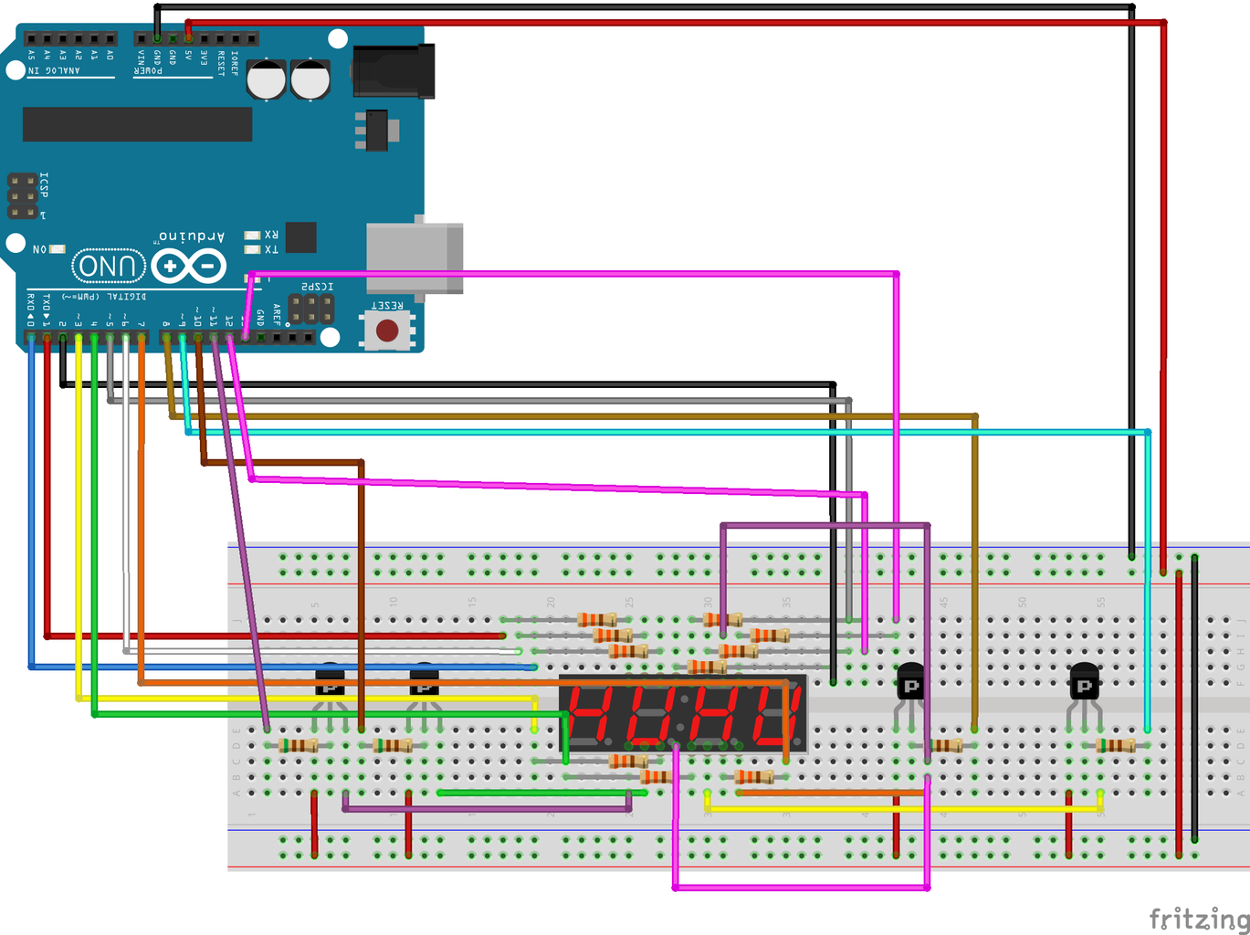 How to Properly Drive 4 Digit 7 Segment Display Using Arduino : 5 Steps ...