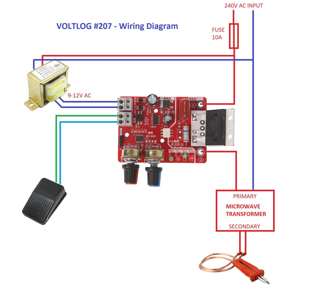 Building a Spot Welding Machine From a Microwave Oven Transformer : 7 Steps (with Pictures) - Instructables | Spot Welding Wiring Diagram | | Instructables