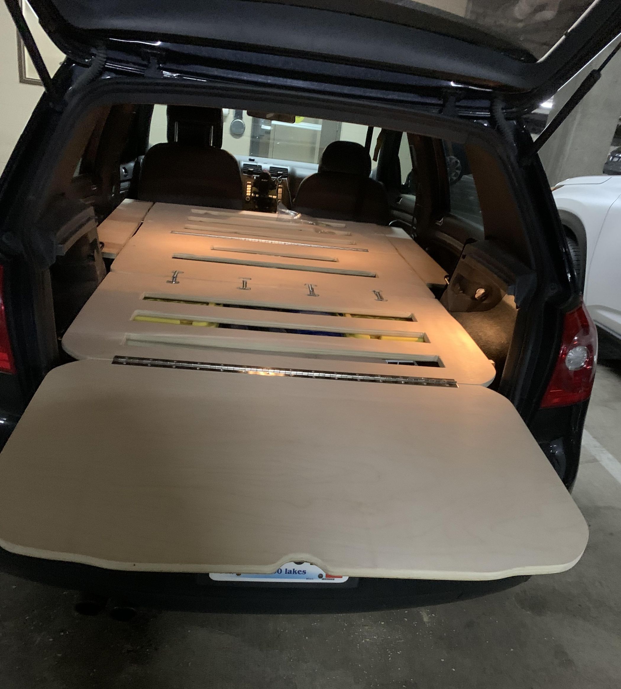 VW 4 Door GTI 2008 Fold Out Bed Platform for Car Camping (MK5) 9
