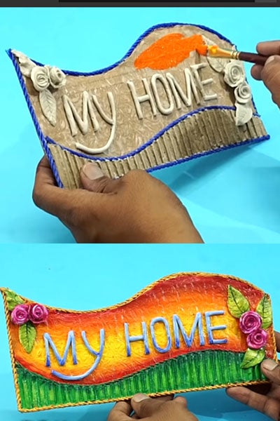 How To Make An Easy Diy Handmade Nameplate From Cardboard 9 Steps Instructables How To Make An Easy Diy Handmade Nameplate From Cardboard 9 Steps Instructables