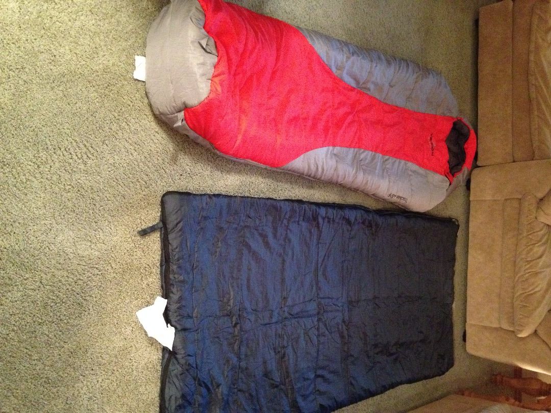 rolling up a sleeping bag