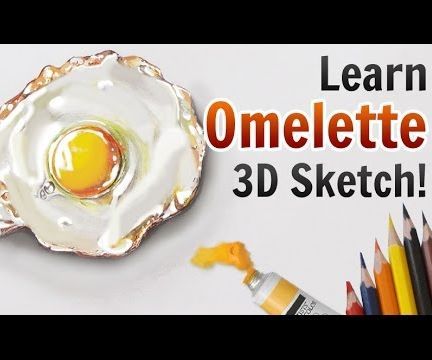 3d pencil drawings: how to make amazing 3d omelette sketch DIY Project DIY Project Image