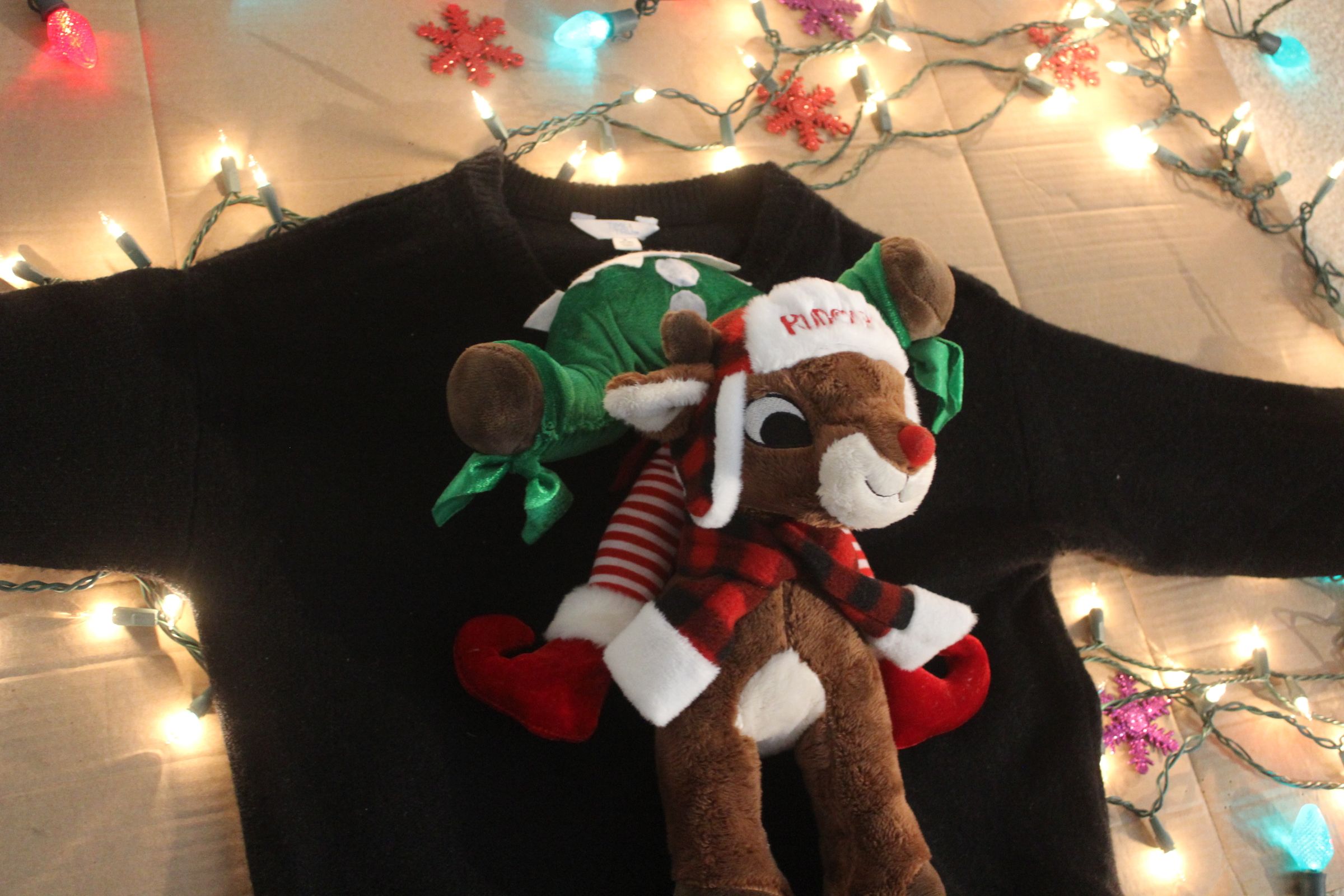 Rudolph Riding Elf Ugly Christmas 