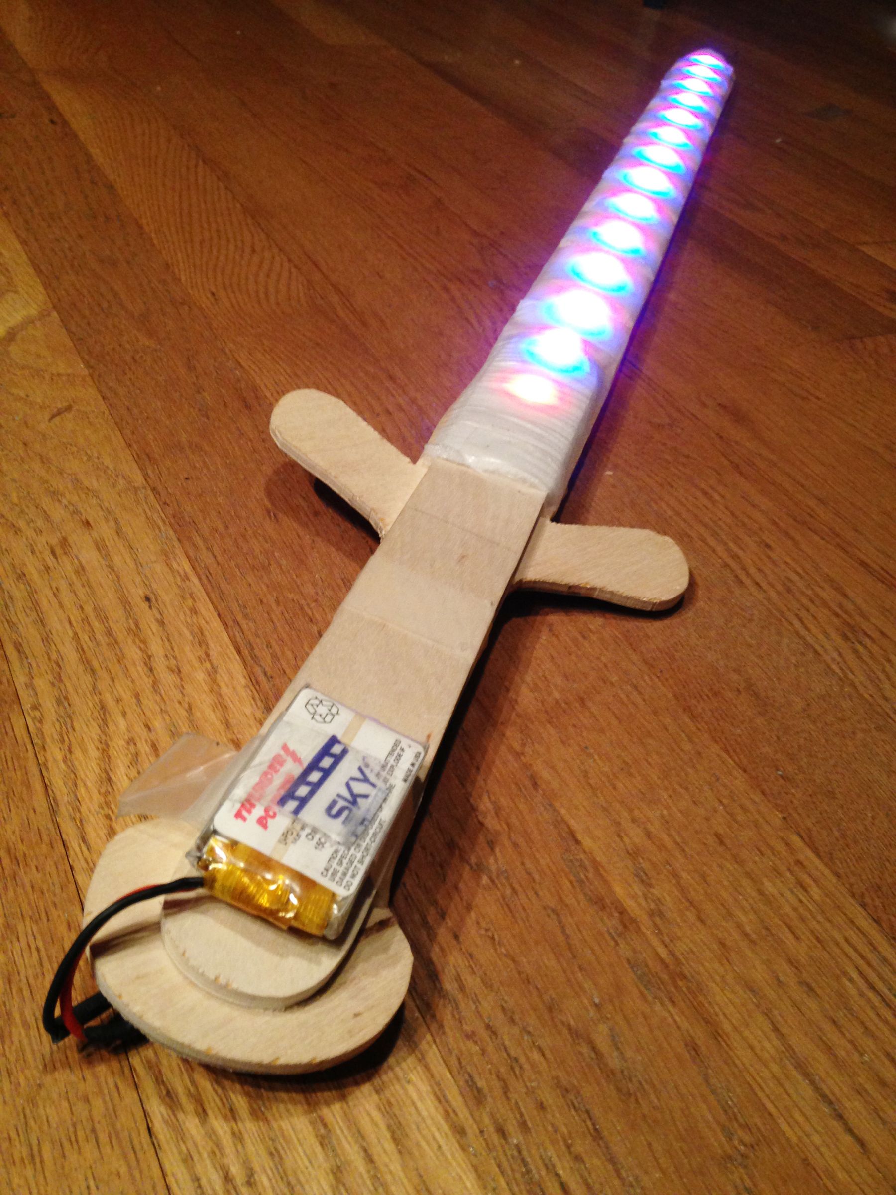 Multi Color Light Up Glowing Sword RGB LEDs for Painting With Light