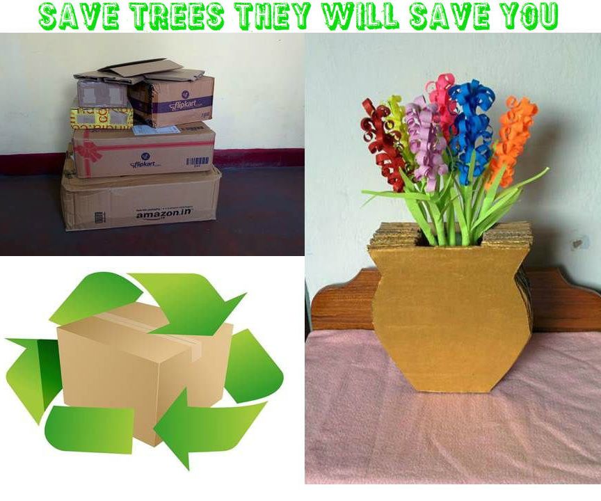 DIY guide for Recycled Cardboard Vase with step-by-step instructions