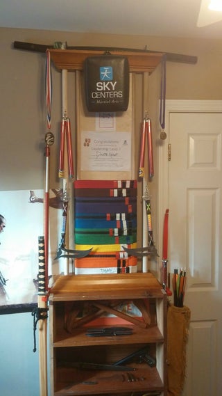 Martial Arts Belt And Weapons Rack 8 Steps Instructables - Diy Taekwondo Belt Rack Martial Arts Belt And Weapons Rack 8 Steps Instructables - Diy Taekwondo Belt Rack