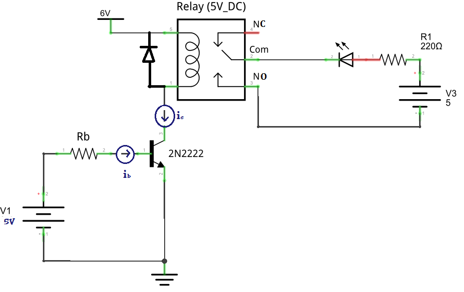 Npn transistor relay driver circuit