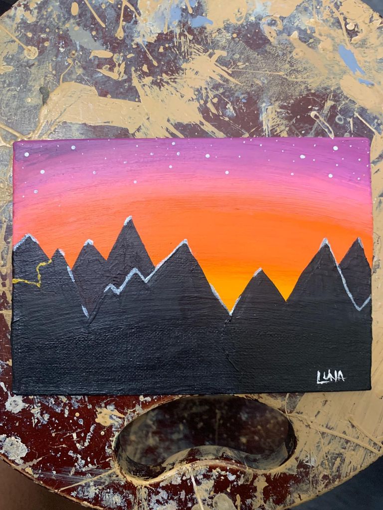 Paint a Mountain Sunset (for Beginners) 10 Steps (with Pictures