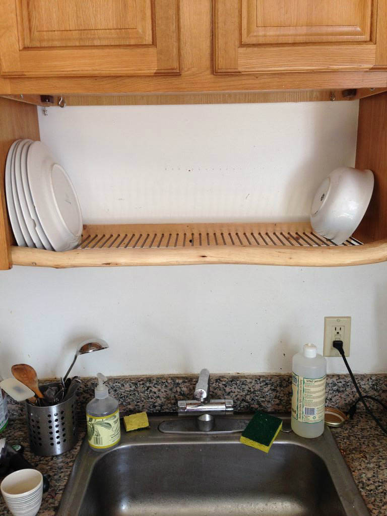diy hanging dish rack