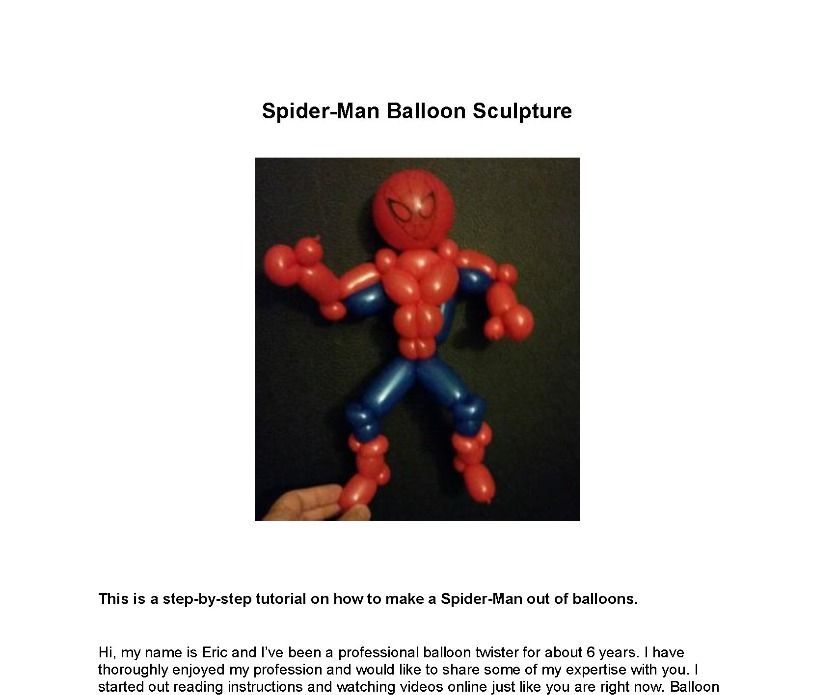 DIY guide for Spider-Man Balloon Sculpture with step-by-step instructions