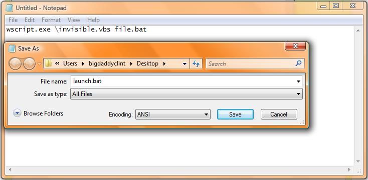 Make a Batch File to Launch Vb Script and File.batch
