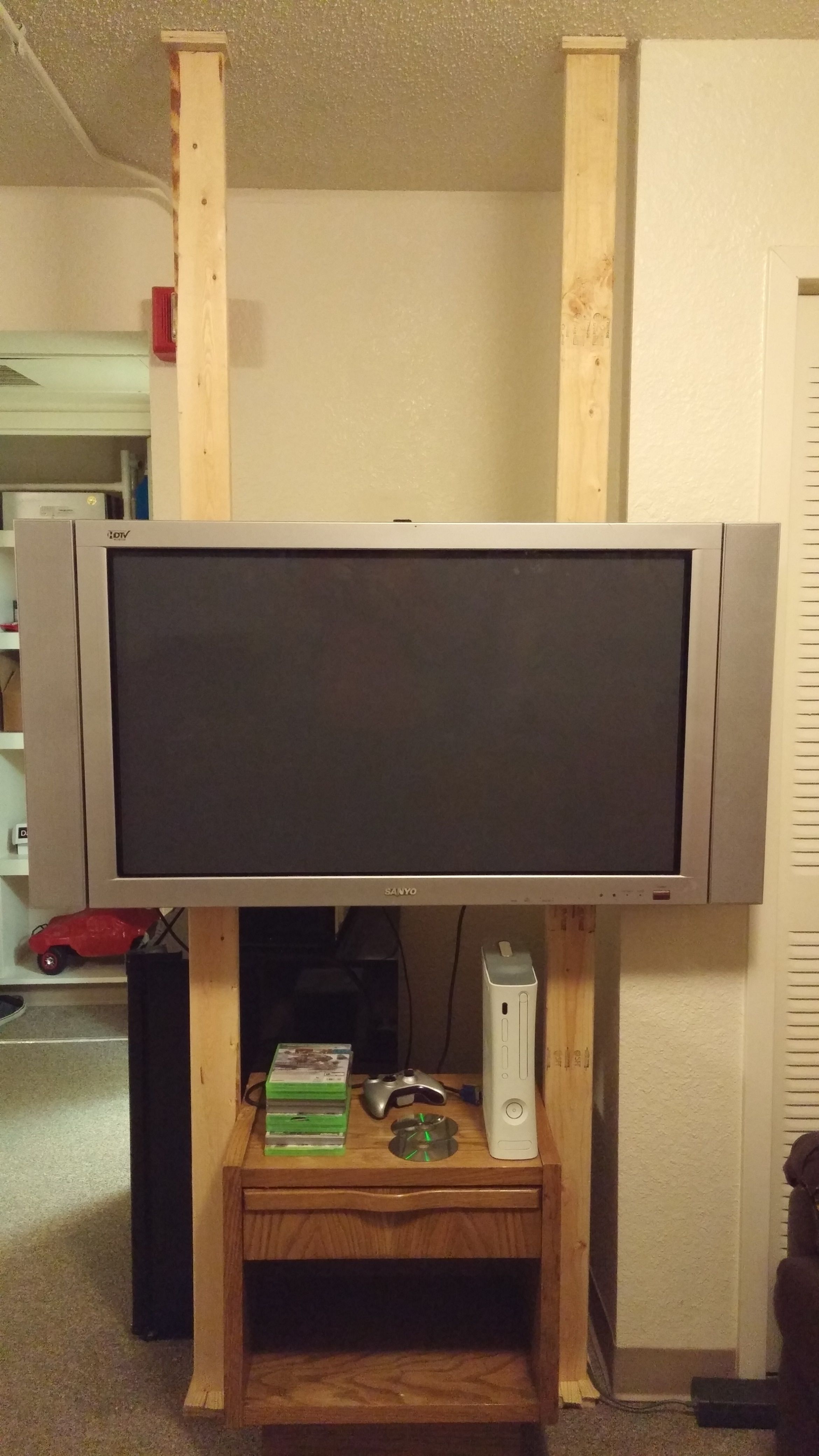 Mount a TV Without Putting Holes in the Wall 3 Steps Instructables