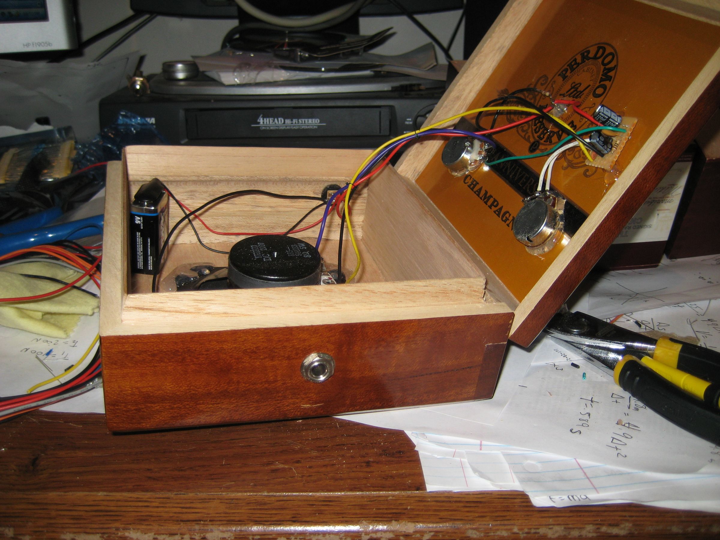 The Process of Building a Cigar Box Guitar Amp Little Gem or the 5