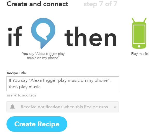 ifttt alexa play music
