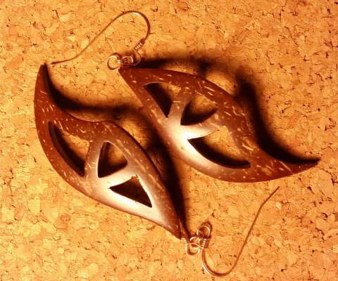 handmade coconut shell earrings