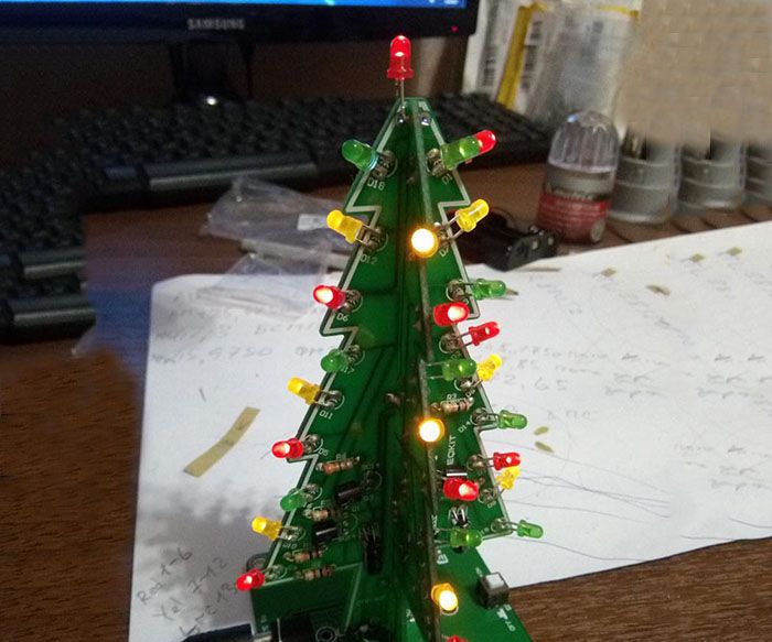 diy 3d christmas tree kit with rgb flashing leds DIY Project DIY Project Image