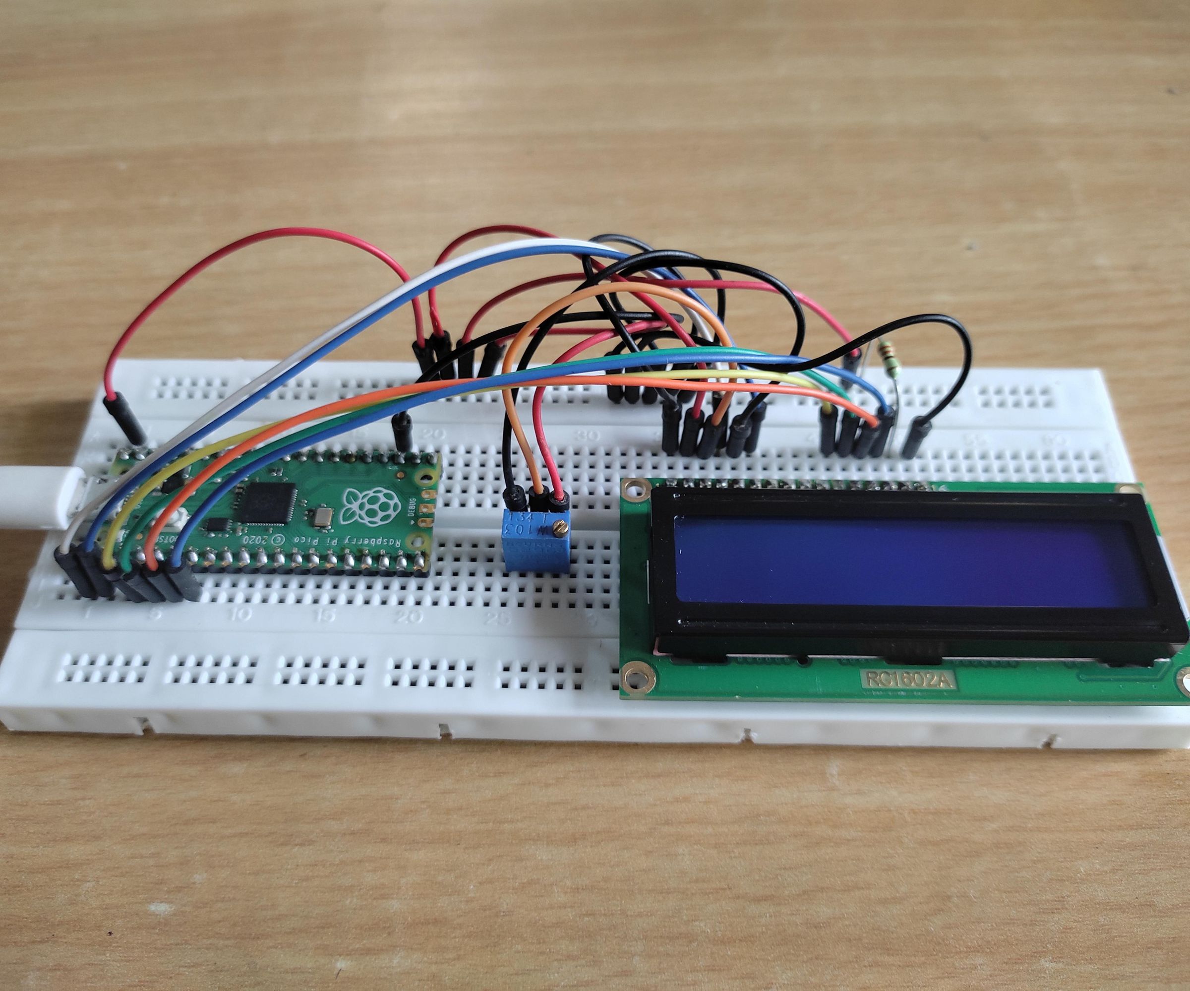 Raspberry Pi Pico and 16x2 LCD
