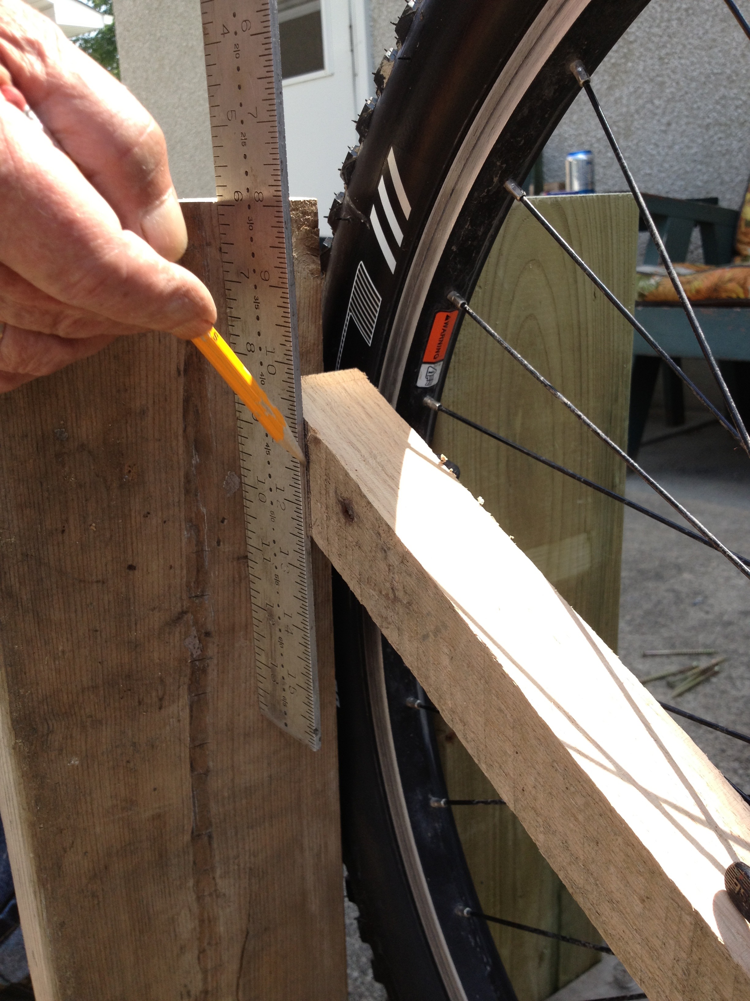 making a bike rack out of wood