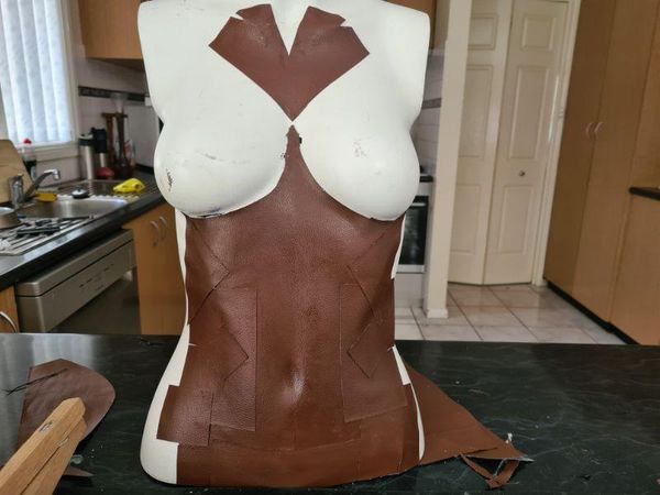 Glue the Faux Leather to the Mannequin