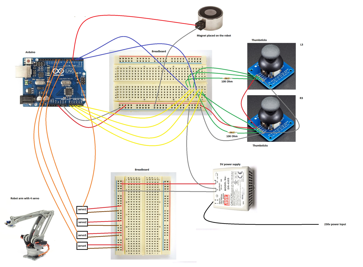 Joystick Controlled Robot Arm Using an Arduino : 6 Steps (with Pictures ...