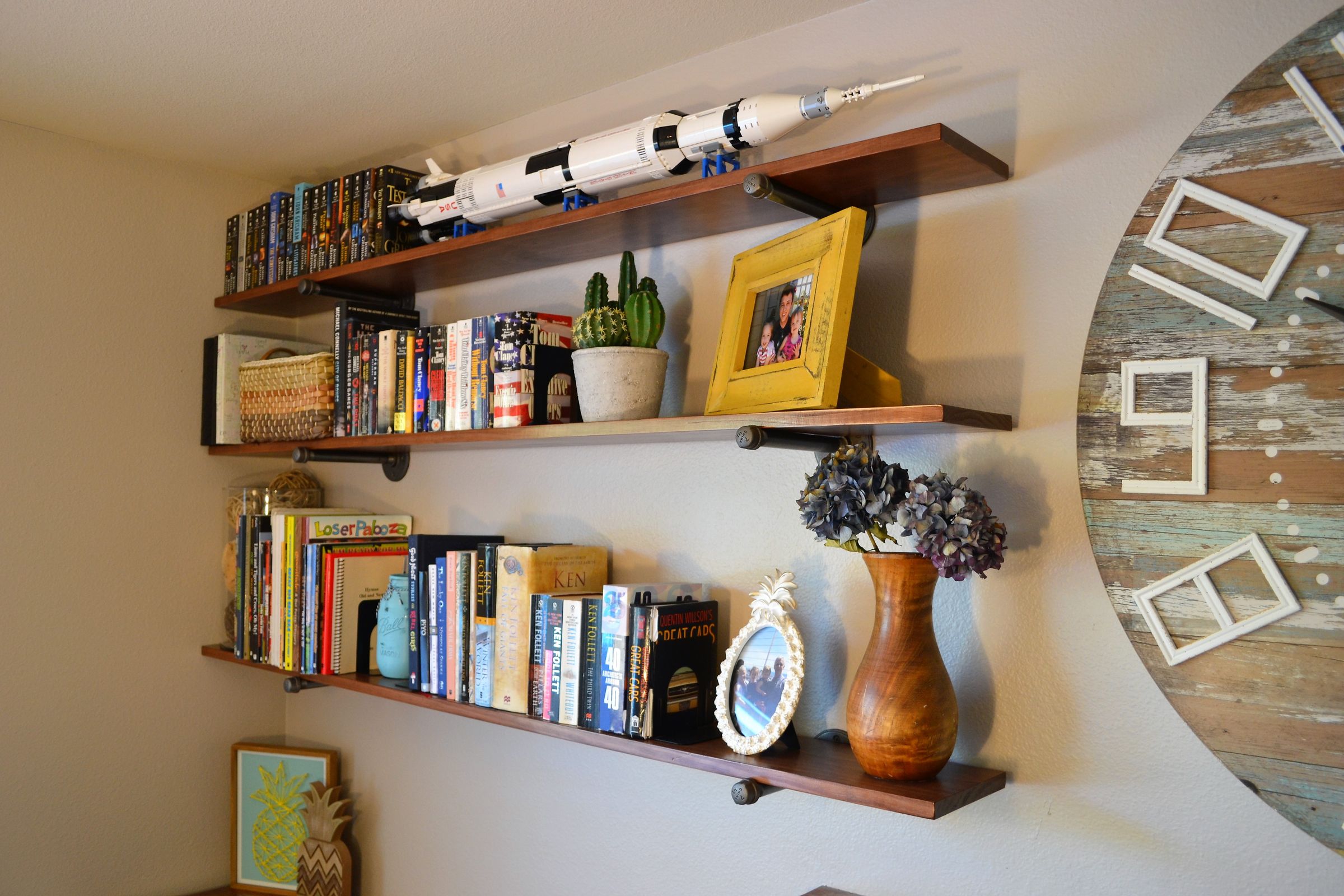 Industrial-Style Pipe Wall Shelves