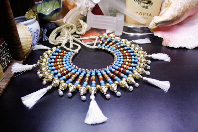 Egyptian-Style Broad Collar in Gold and 
