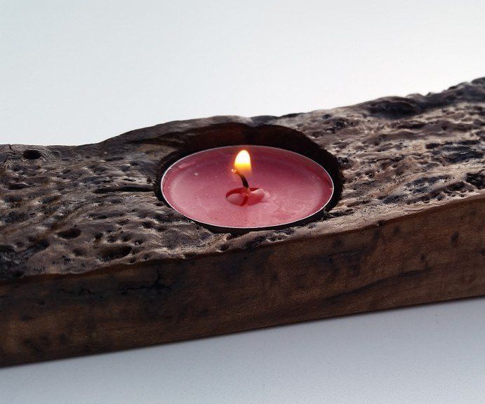 Live Edge Tea Light Holder