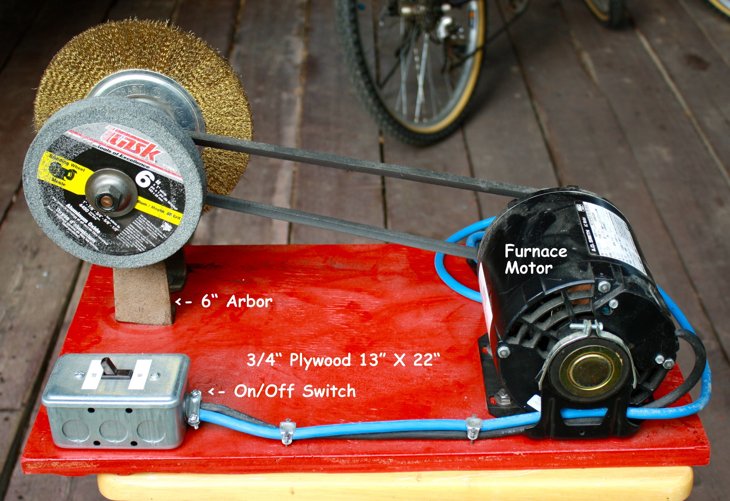 Portable Bench Grinder Using Old 