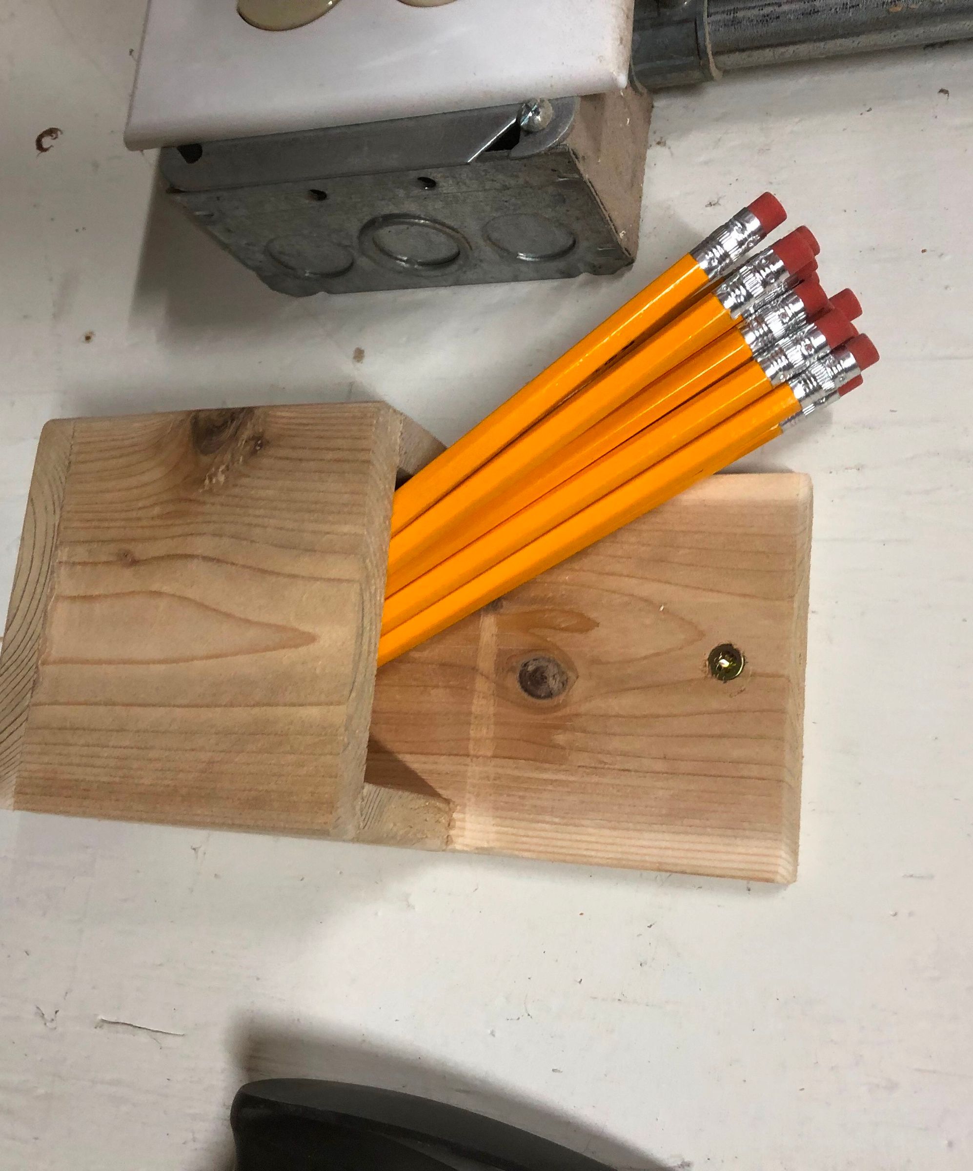 Simple Scrap Wood Hanging Pencil Holder 6 Steps Instructables