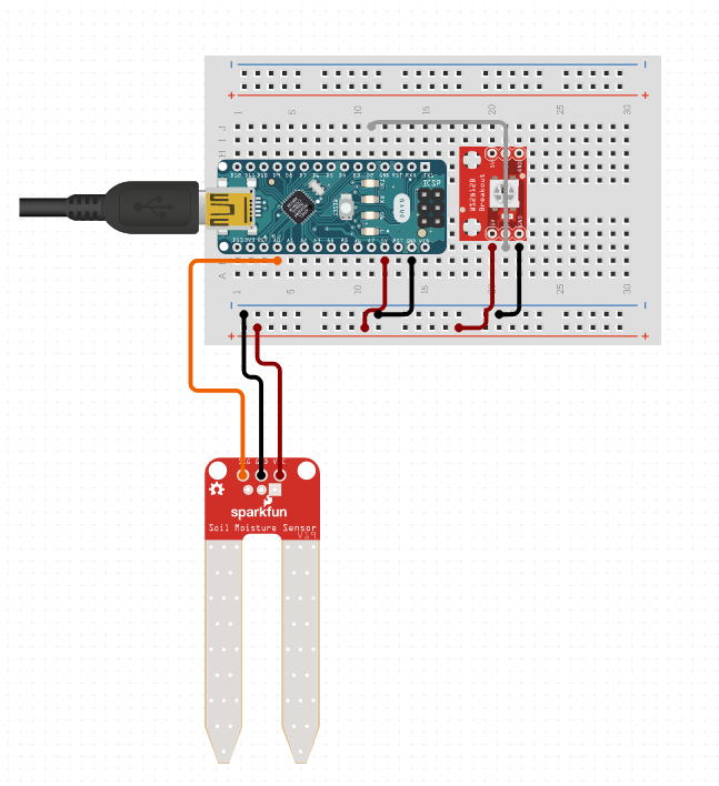基于arduino 的盆栽植物土壤湿度传感器 电路城 基于arduino 的盆栽植物土壤湿度传感器 电路城