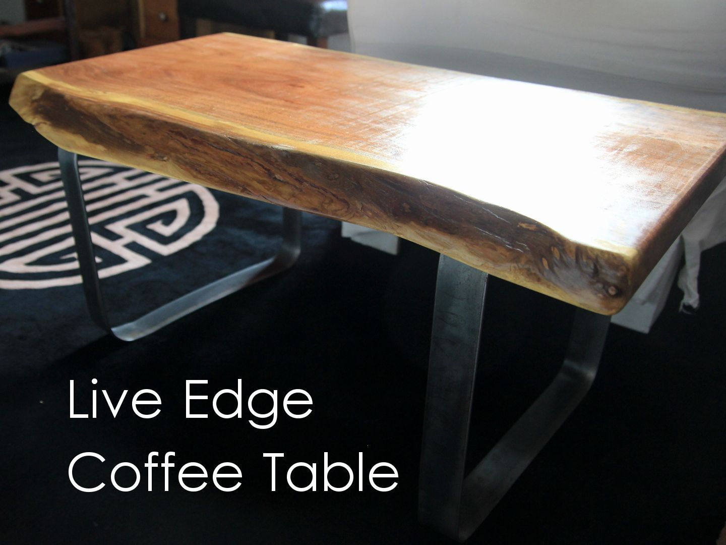 Live Edge Coffee Table W/ Metal Base 8 Steps (with Pictures